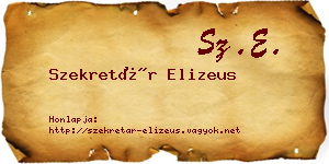 Szekretár Elizeus névjegykártya